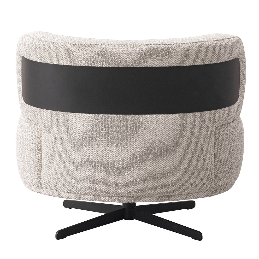 Cream Boucle Fabric Revolving 1 Seater Sofa Chair VUVO