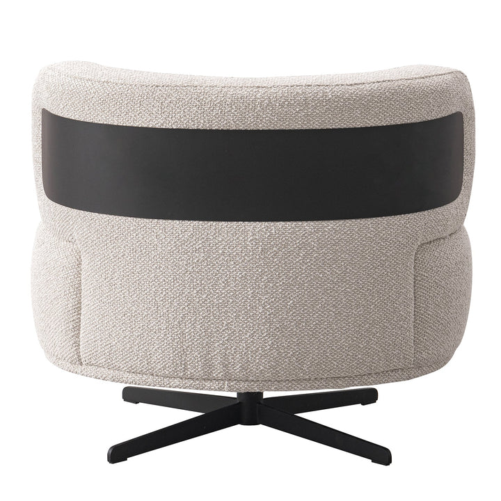 Cream Boucle Fabric Revolving 1 Seater Sofa Chair VUVO