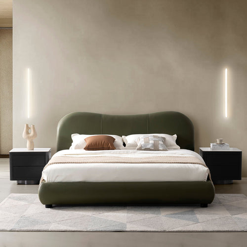 Cream Genuine Leather Bed Frame MOYU Good to Know Preview-1