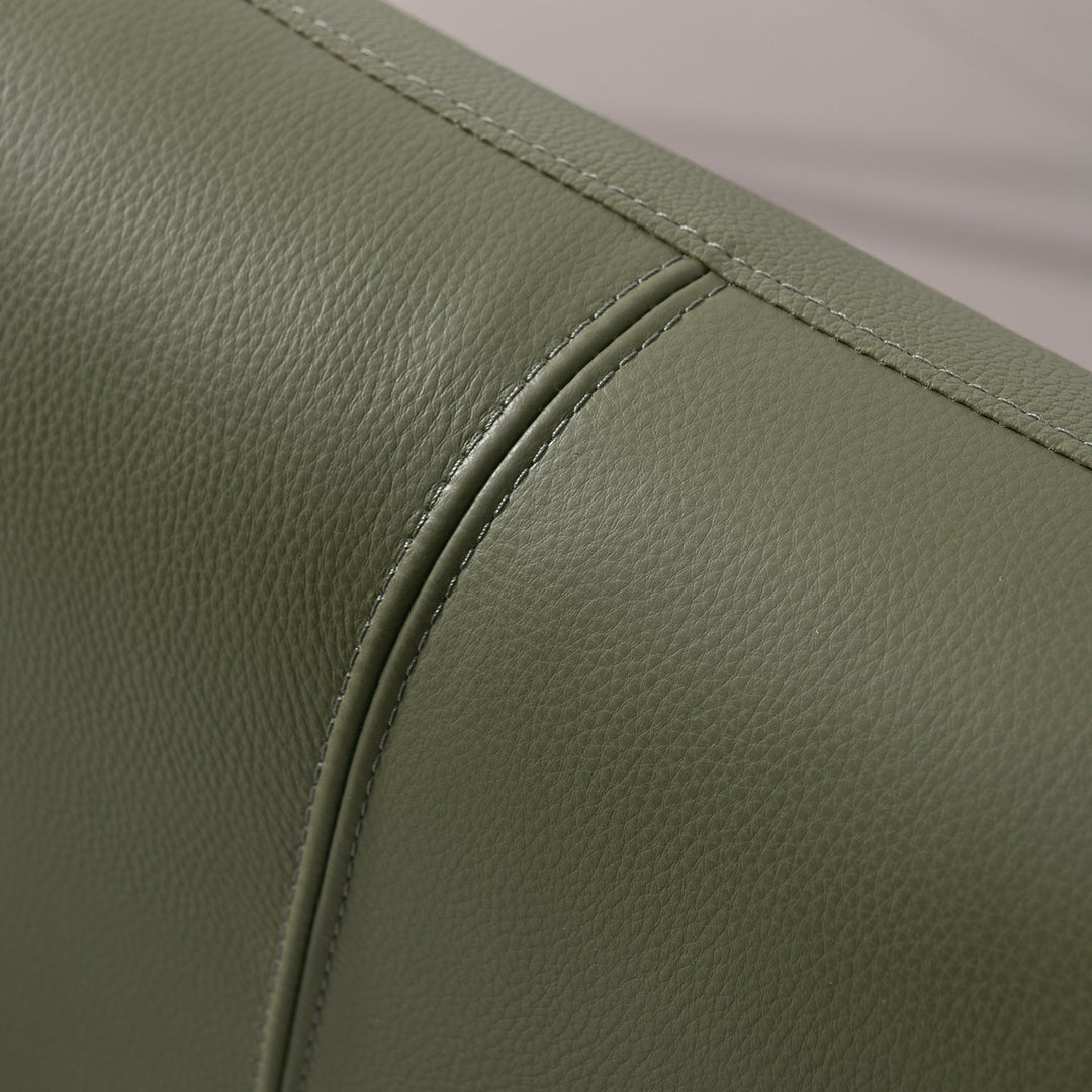 Cream genuine leather bed frame moyu material variants.