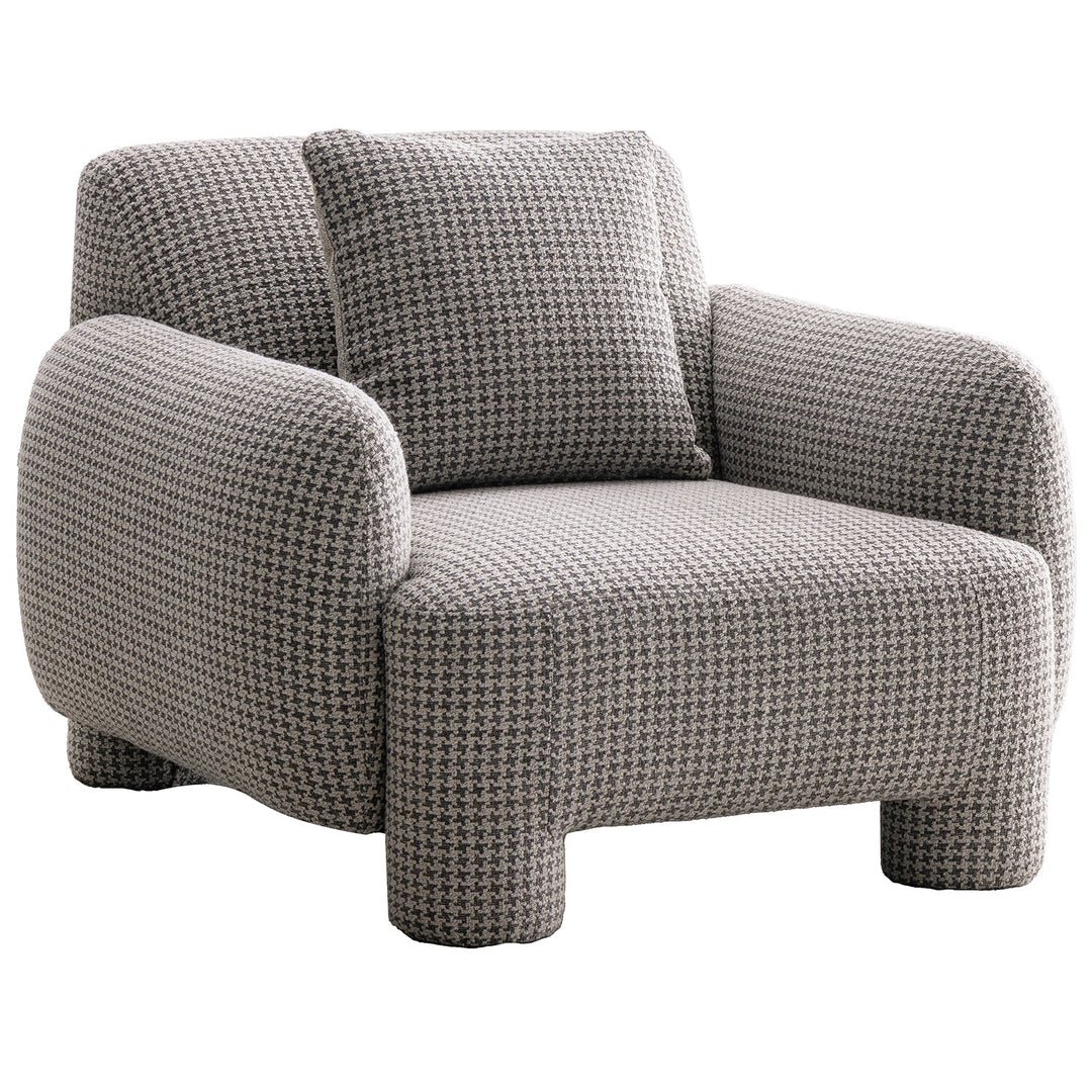 Cream Mixed Weave Fabric 1 Seater Sofa SYRA