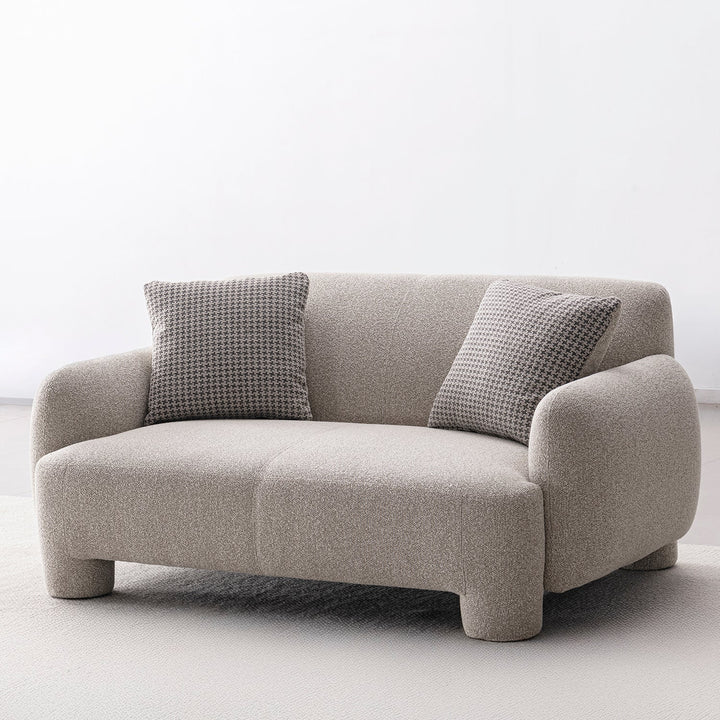 Cream Mixed Weave Fabric 2 Seater Sofa SYRA