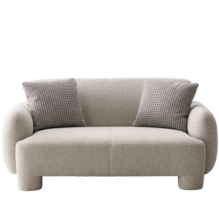 Cream Mixed Weave Fabric 2 Seater Sofa SYRA
