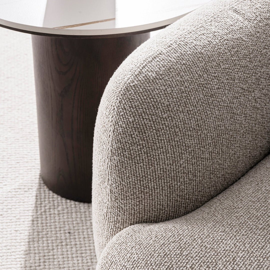 Cream Mixed Weave Fabric 2 Seater Sofa SYRA