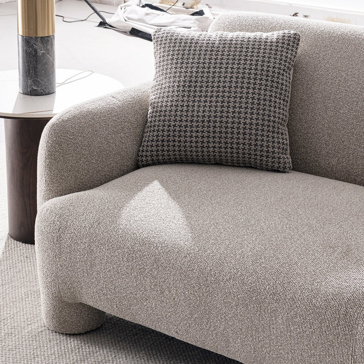 Cream Mixed Weave Fabric 2 Seater Sofa SYRA