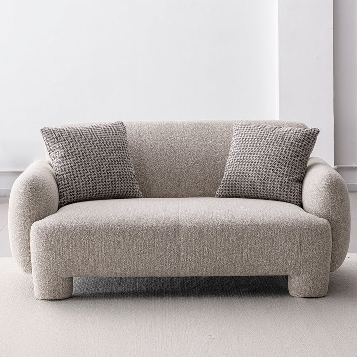 Cream Mixed Weave Fabric 2 Seater Sofa SYRA