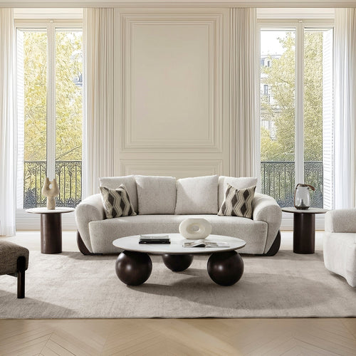 Cream Mixed Weave Fabric 3 Seater Sofa SWOOP Good to Know Preview-1