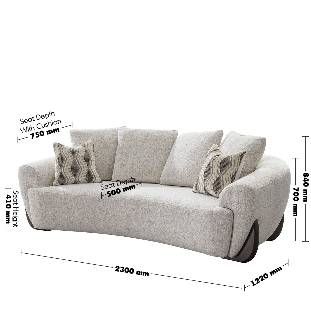 Cream Mixed Weave Fabric 3 Seater Sofa SWOOP