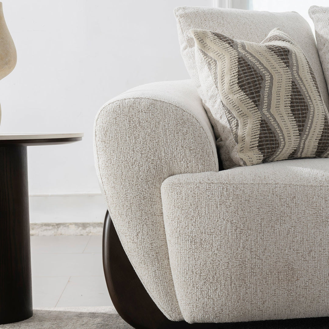 Cream Mixed Weave Fabric 3 Seater Sofa SWOOP