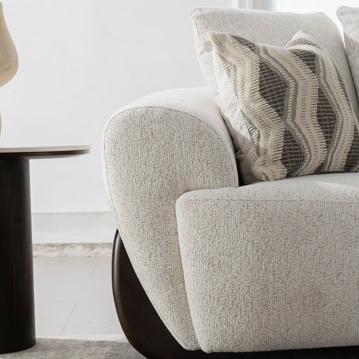 Cream Mixed Weave Fabric 3 Seater Sofa SWOOP