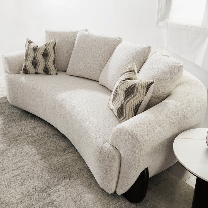 Cream Mixed Weave Fabric 3 Seater Sofa SWOOP