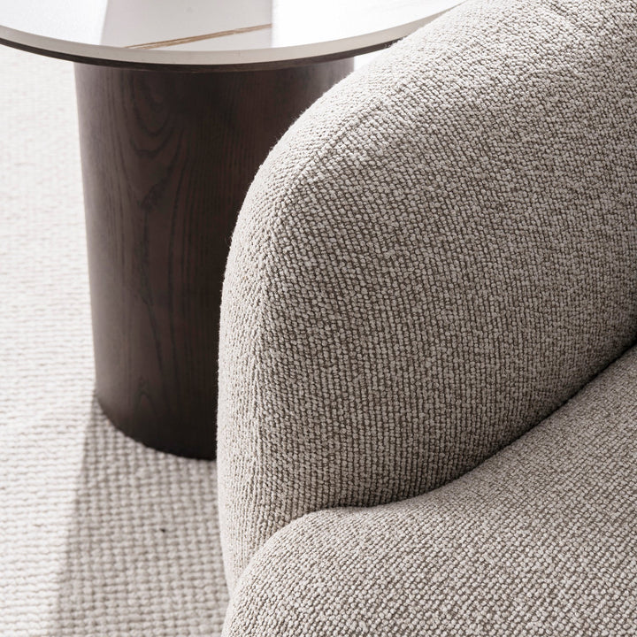 Cream Mixed Weave Fabric 3 Seater Sofa SYRA