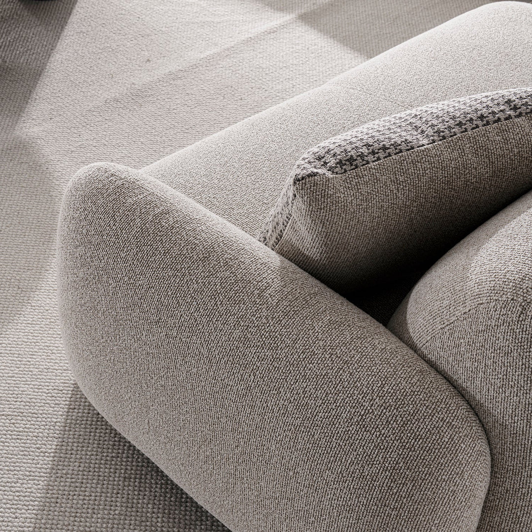 Cream Mixed Weave Fabric 3 Seater Sofa SYRA