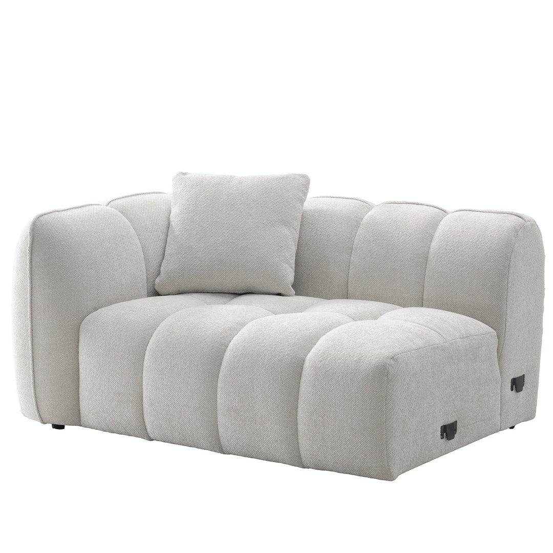 Cream Mixed Weave Fabric 4 Seater Sofa PUDDY