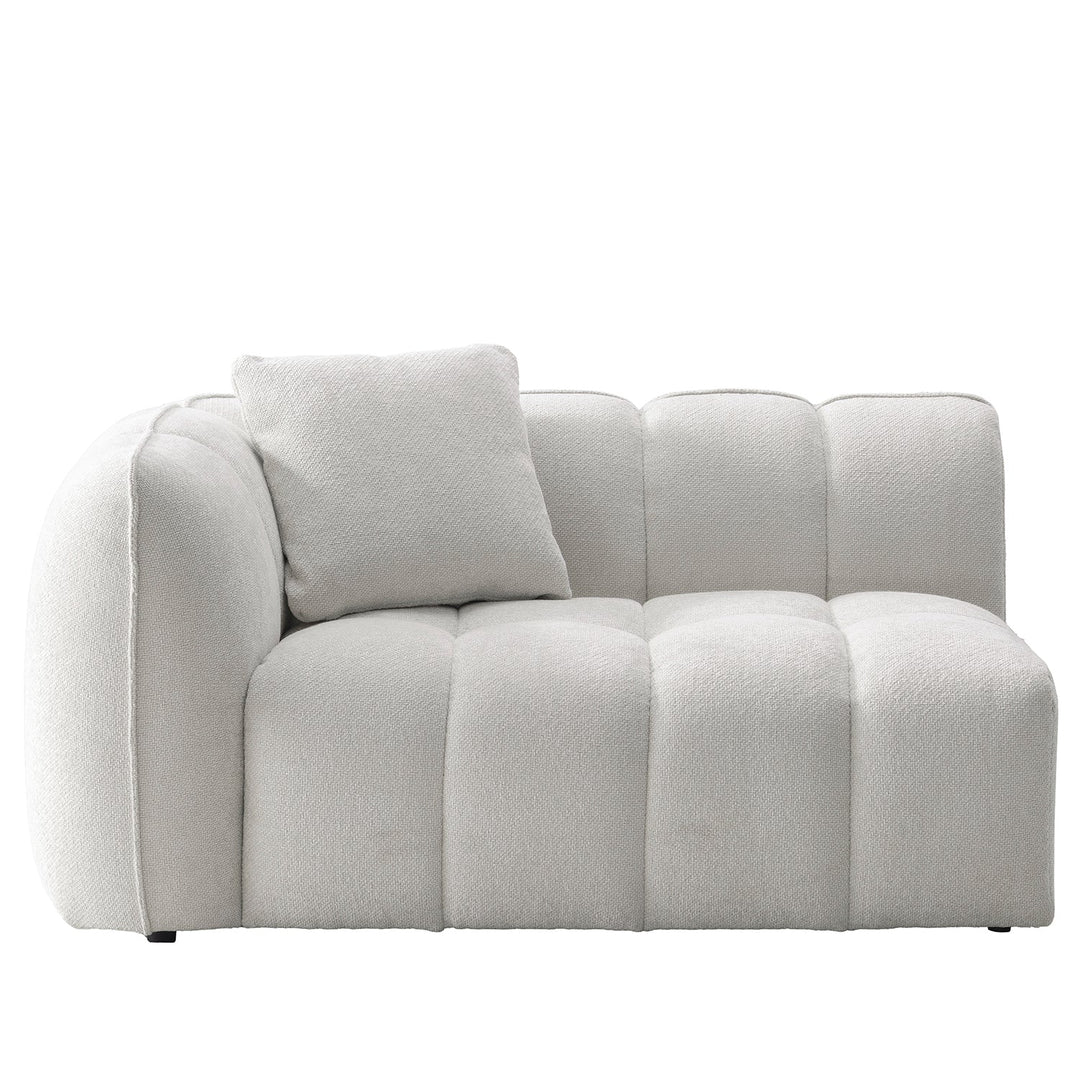 Cream Mixed Weave Fabric 4 Seater Sofa PUDDY