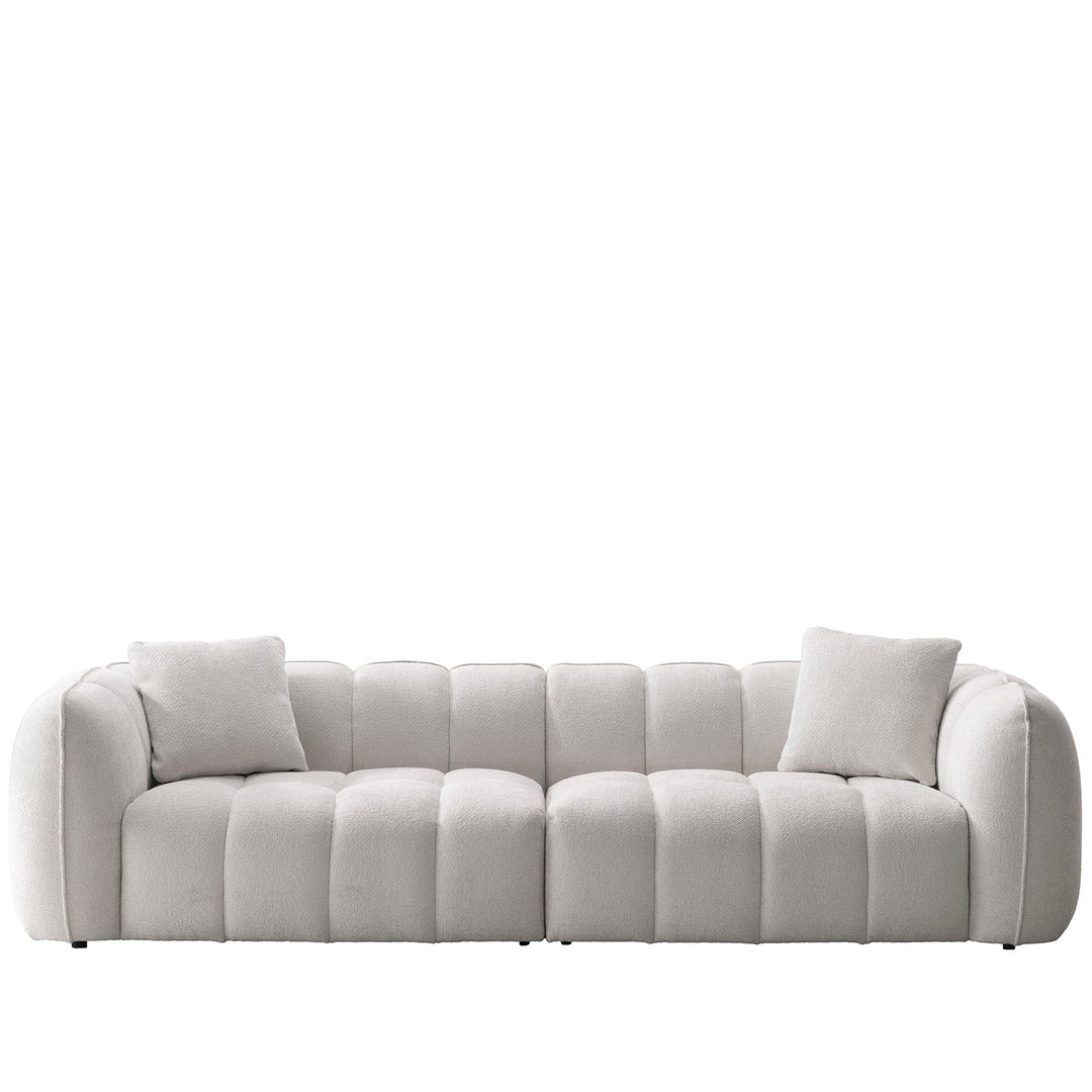 Cream Mixed Weave Fabric 4 Seater Sofa PUDDY