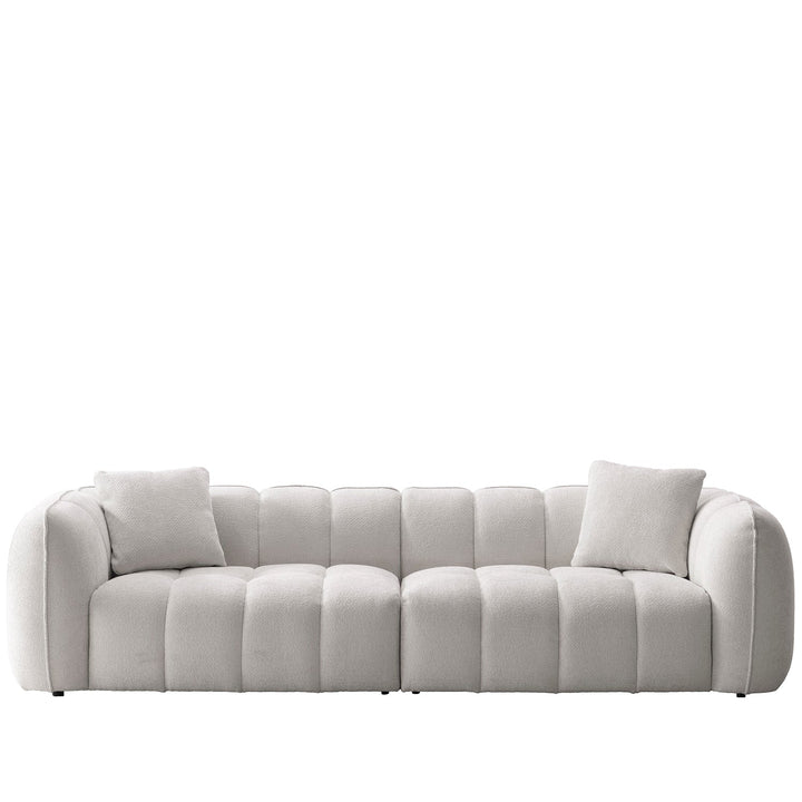 Cream Mixed Weave Fabric 4 Seater Sofa PUDDY