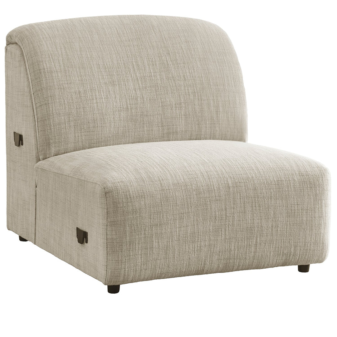 Cream Mixed Weave Fabric Modular Armless 1 Seater Sofa LUNAR