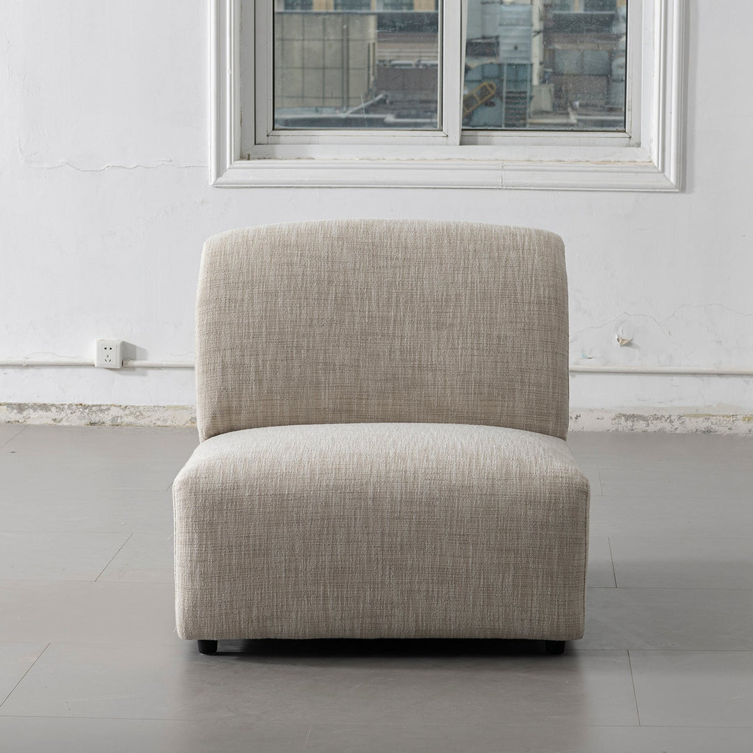 Cream Mixed Weave Fabric Modular Armless 1 Seater Sofa LUNAR