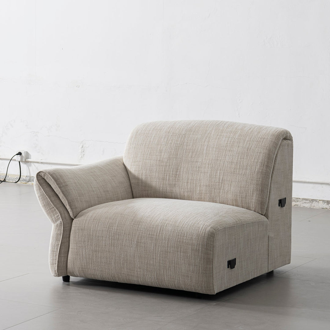 Cream Mixed Weave Fabric Modular Corner 1 Seater Sofa LUNAR