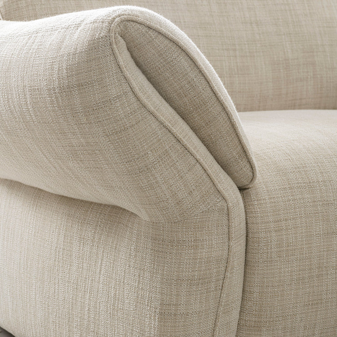 Cream Mixed Weave Fabric Modular Corner 1 Seater Sofa LUNAR