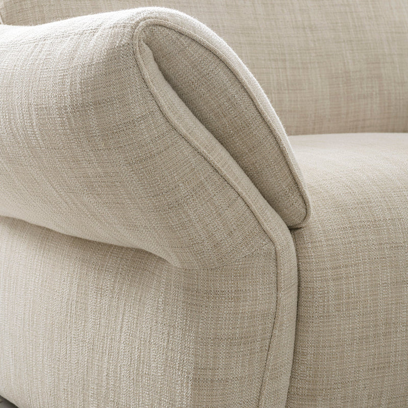 Cream Mixed Weave Fabric Modular Corner 1 Seater Sofa LUNAR Color Swatches