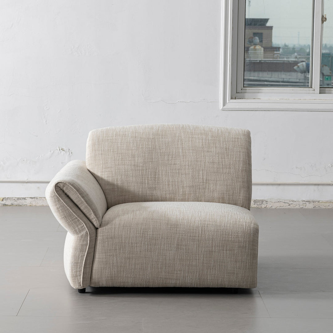 Cream Mixed Weave Fabric Modular Corner 1 Seater Sofa LUNAR