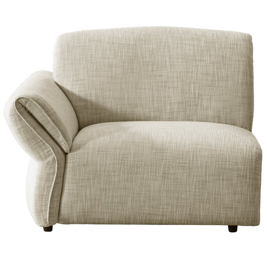 Cream Mixed Weave Fabric Modular Corner 1 Seater Sofa LUNAR