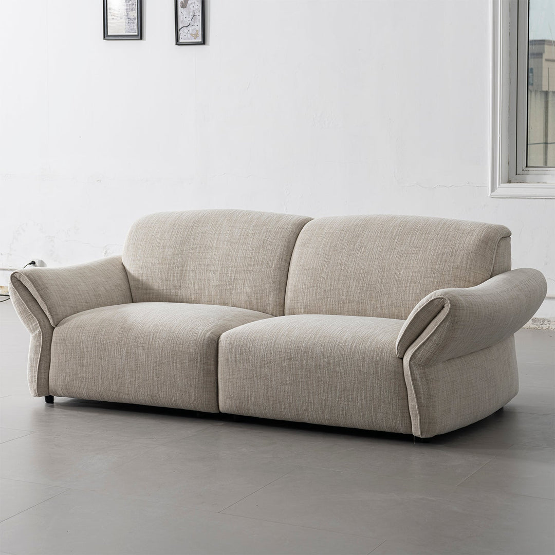 Cream Mixed Weave Fabric Sectional 3 Seater Sofa LUNAR