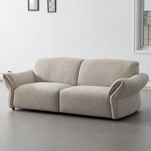 Cream Mixed Weave Fabric Sectional 3 Seater Sofa LUNAR Good to Know Preview-1