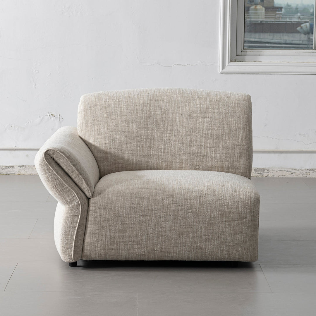 Cream Mixed Weave Fabric Sectional 3 Seater Sofa LUNAR