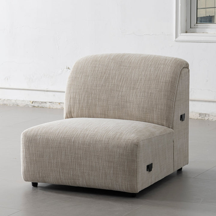 Cream Mixed Weave Fabric Sectional 4 Seater Sofa LUNAR