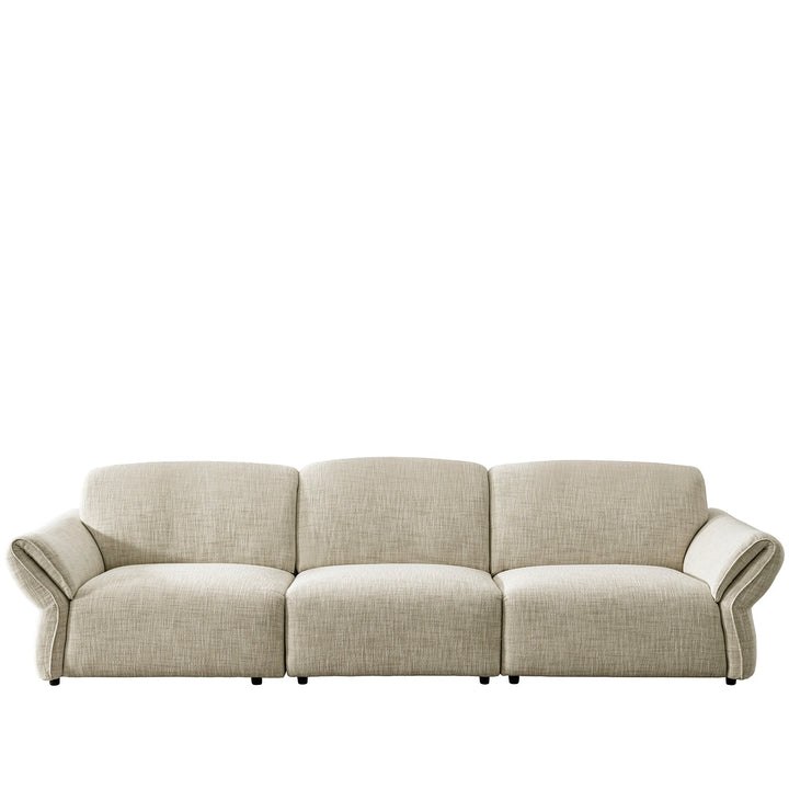 Cream Mixed Weave Fabric Sectional 4 Seater Sofa LUNAR