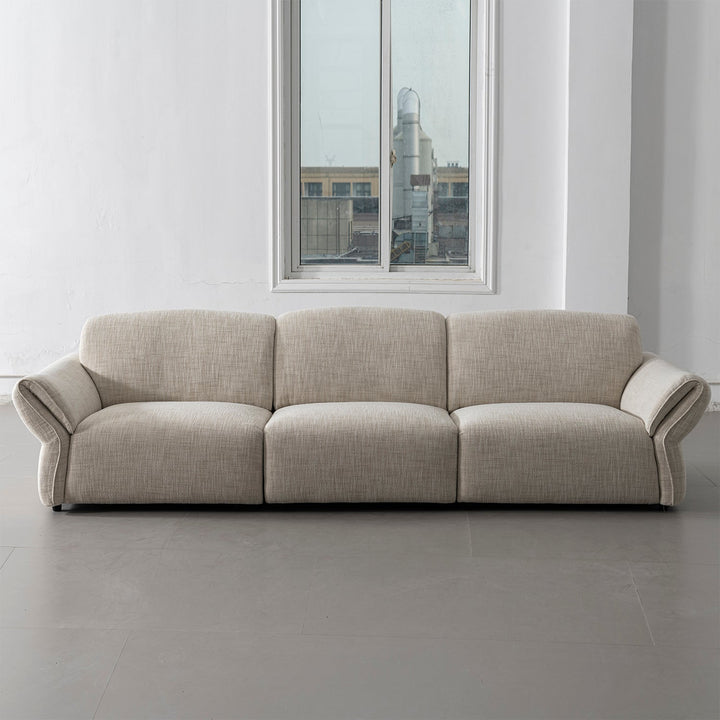 Cream Mixed Weave Fabric Sectional 4 Seater Sofa LUNAR
