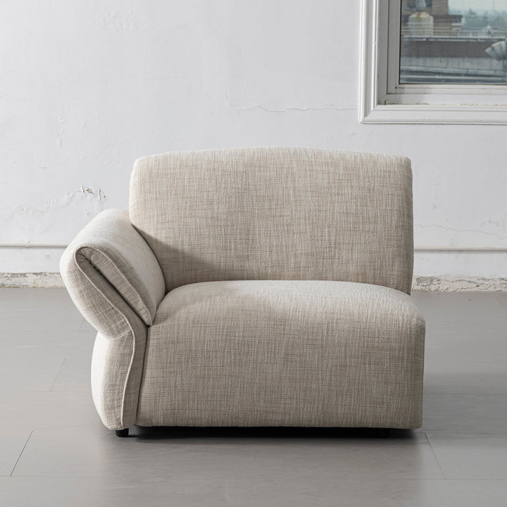 Cream Mixed Weave Fabric Sectional 4 Seater Sofa LUNAR