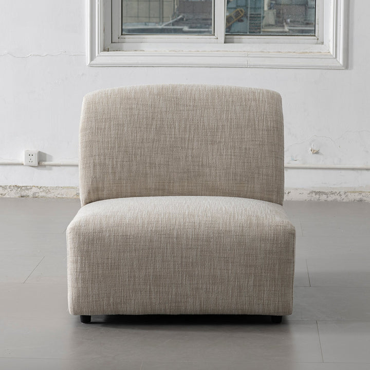 Cream Mixed Weave Fabric Sectional 4 Seater Sofa LUNAR