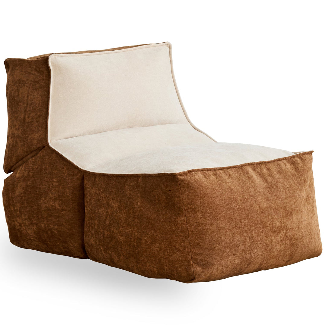 Cream Cotton Fabric Bean Bag 1 Seater Sofa LAZY