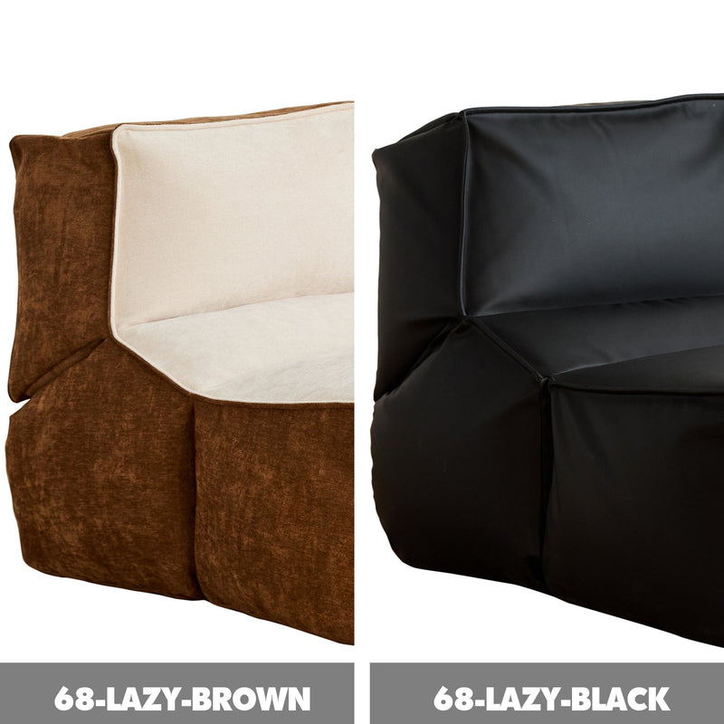 Cream Cotton Fabric Bean Bag 1 Seater Sofa LAZY Color Swatches