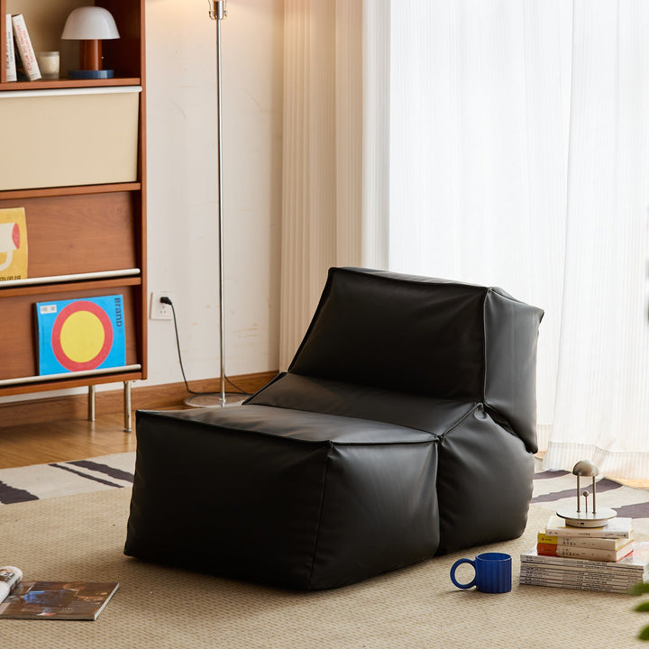 Cream Cotton Fabric Bean Bag 1 Seater Sofa LAZY