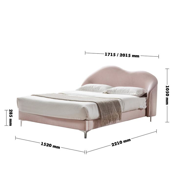 Cream Velvet Fabric Bed Frame LULA