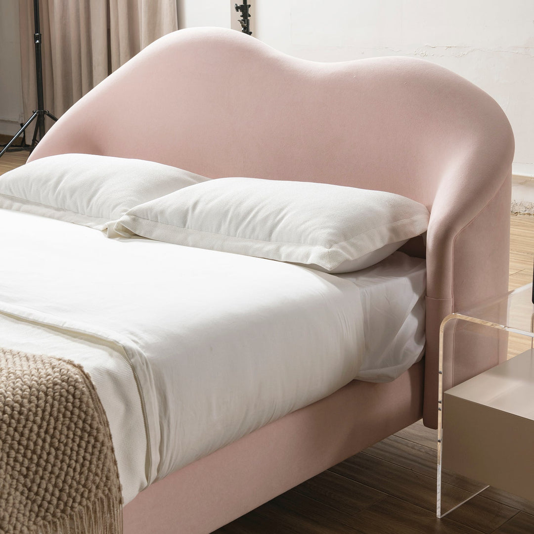 Cream Velvet Fabric Bed Frame LULA