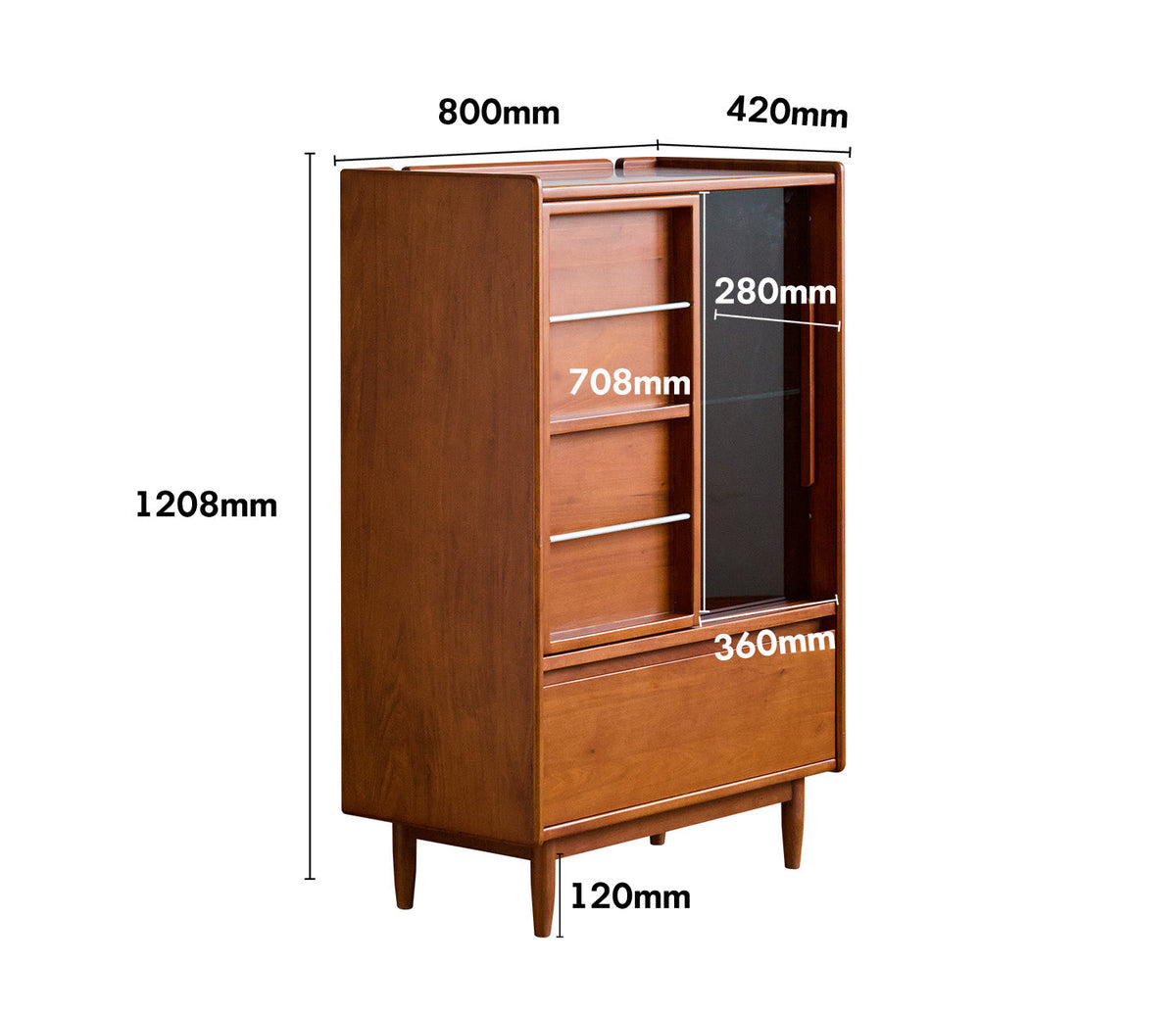 Bauhaus Boxwood Side Cabinet VISTA Size Chart