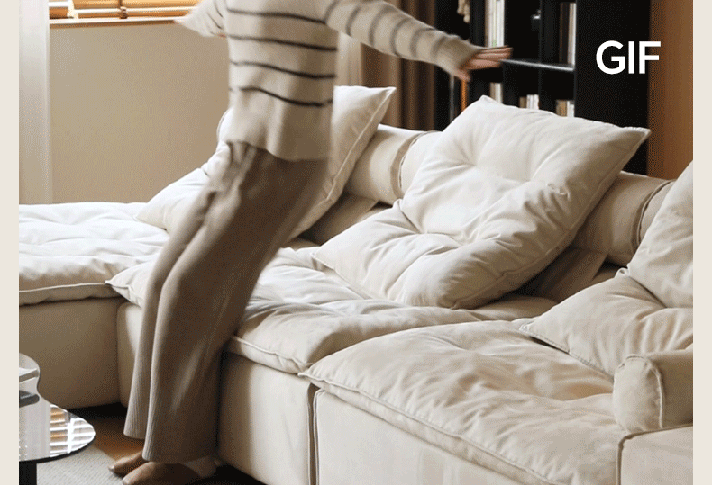 Contemporary suede fabric modular armless 1 seater sofa bloom detail 7.