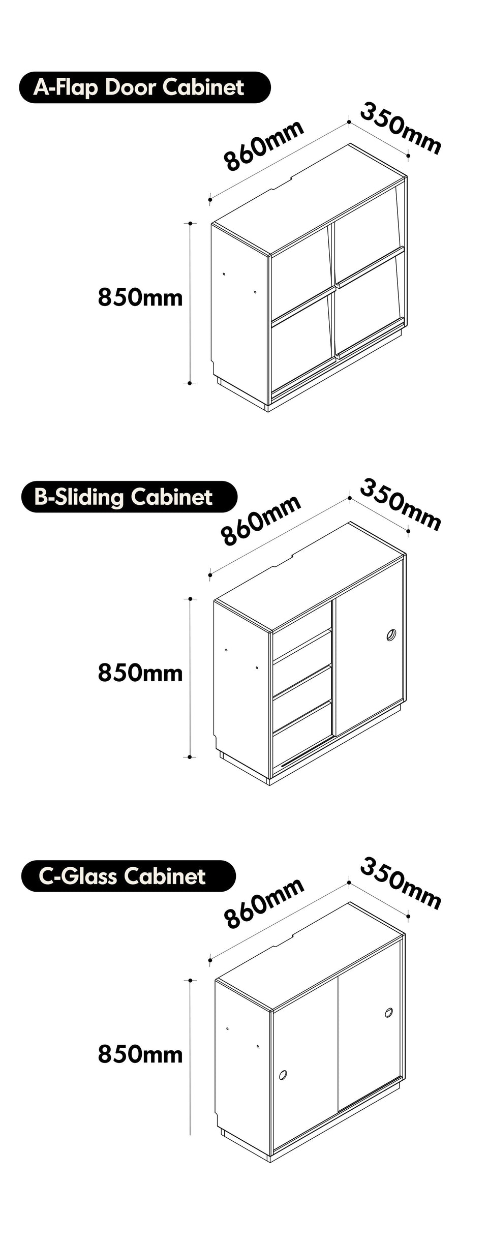 Bauhaus Cherry Wood Modular Cabinet TIMELESS Size Chart