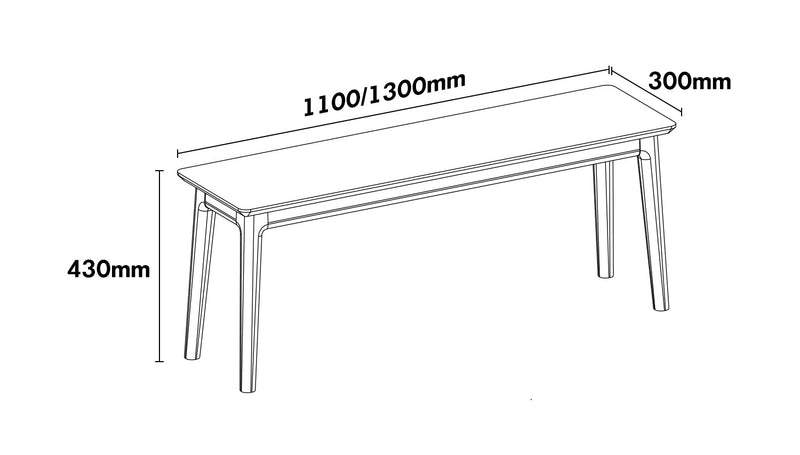 Vintage Boxwood Dining Bench MIES Size Chart