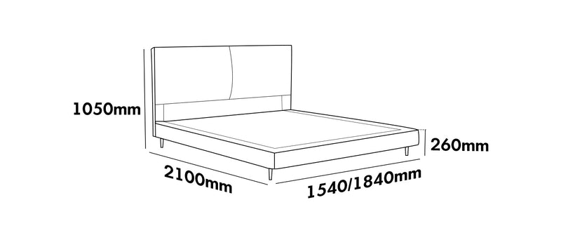 Minimalist Genuine Leather Bed LALO Size Chart