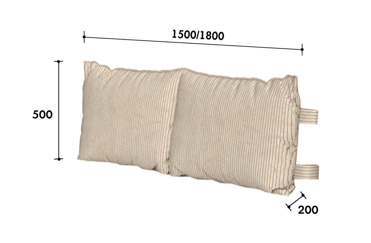 Universal Corduroy Velvet Fabric Bed Head Cushion Size Chart