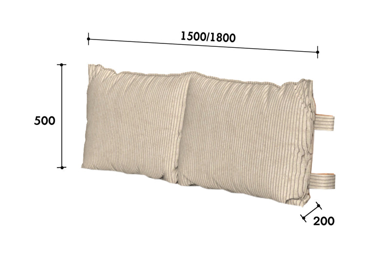 Universal Corduroy Velvet Fabric Bed Head Cushion Size Chart