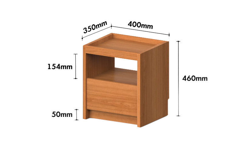Scandinavian Cherry Wood Side Table SUGAR Size Chart
