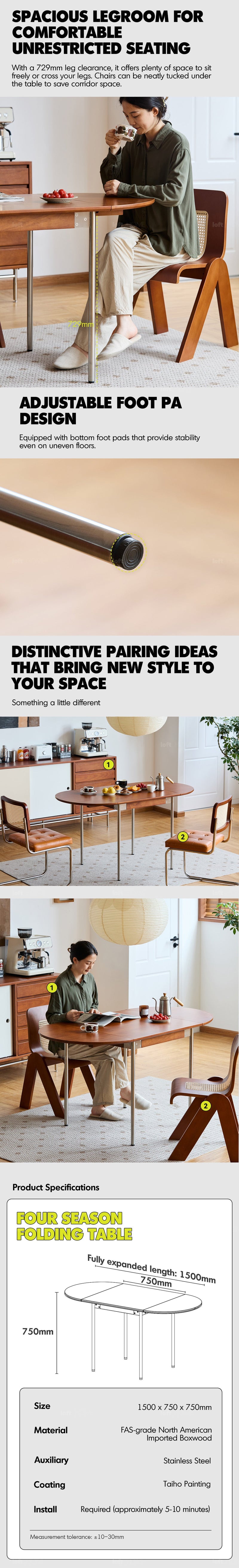 Bauhaus Boxwood Extendable Oval Dining Table SEASON More Details and Instruction_10